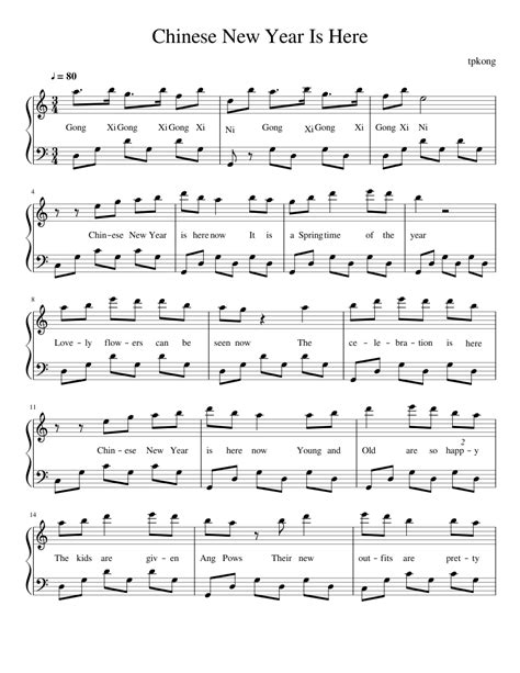 Chinese New Year Is Here Sheet music for Piano (Solo) Easy | Musescore.com