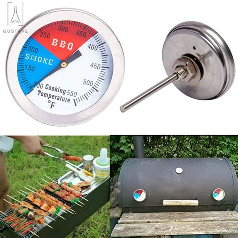 GustaveDesign BBQ Smoker Thermometer, Barbecue Charcoal Grill Stainless ...