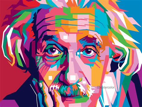 Albert Einstein in Pop Art Portrait by Colarcolor on Dribbble