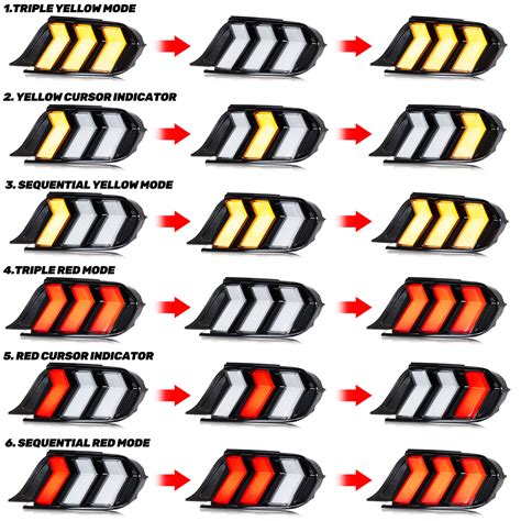 LED Tail Lights for Ford Mustang 2015-2023 Sequential Signal 6th Gen Rear Lamps | eBay