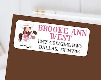 Cowgirl Return Address Labels - Etsy