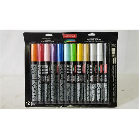 Craft Smart Multi Surface Premium Chisel Tip Oil Based Paint Pens 12 Pcs - Walmart.com - Walmart.com