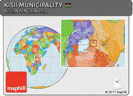 Free Political Location Map of KISII MUNICIPALITY, highlighted parent region