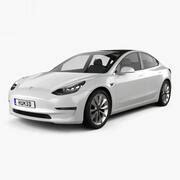 Tesla Model 3 2018 with charger Free 3D Model - .blend - Free3D