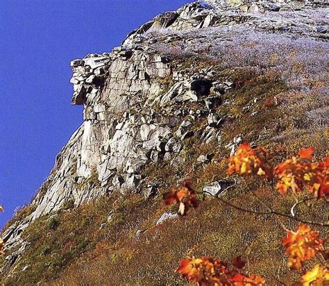 The Old Man of the Mountain, New Hampshire. A natural rock formation that collapsed in 2003 ...