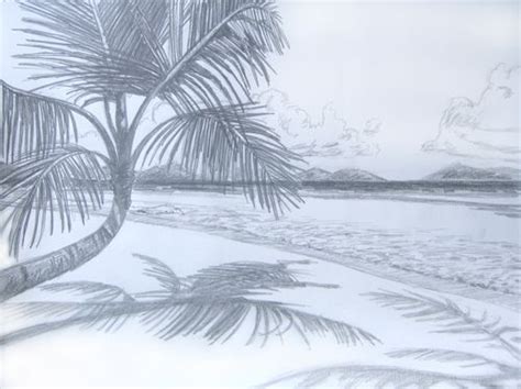 pencil drawings of beaches - Google Search | Beach drawing, Pencil sketches landscape, Drawing ...