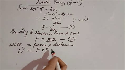 Kinetic Energy Formula Derivation