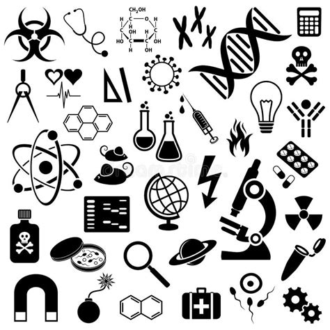 Science lab icons stock illustration. Illustration of print - 292819420