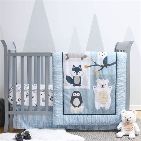 Nordic Wonder 4 Piece Arctic Wildlife Themed Baby Boy Crib Bedding Set ...