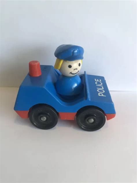 VINTAGE FISHER POLICE Car With Police Woman- Little People 1970s 80s $6.26 - PicClick