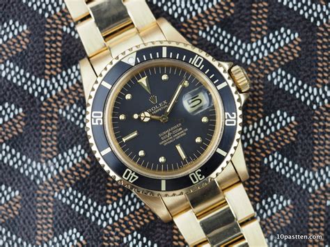 10 Past Ten » Rolex Gold Submariner Black Dial Plastic Crystal