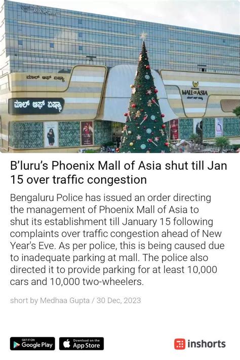 Mall of Asia closed until 15th Jan due to heavy traffic! : r/bangalore