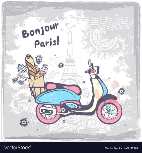 Vintage Paris postcard Royalty Free Vector Image