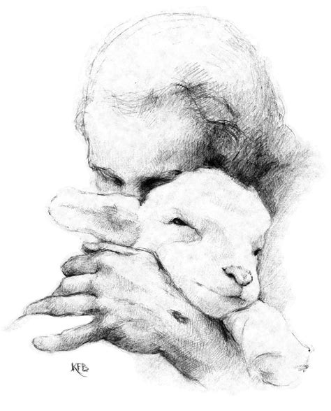 Jesus And Lamb Drawing at PaintingValley.com | Explore collection of Jesus And Lamb Drawing