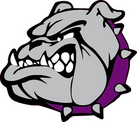 5in x 5in Purple Collar Bulldog Mascot Mascots Bumper Sticker Vinyl ...