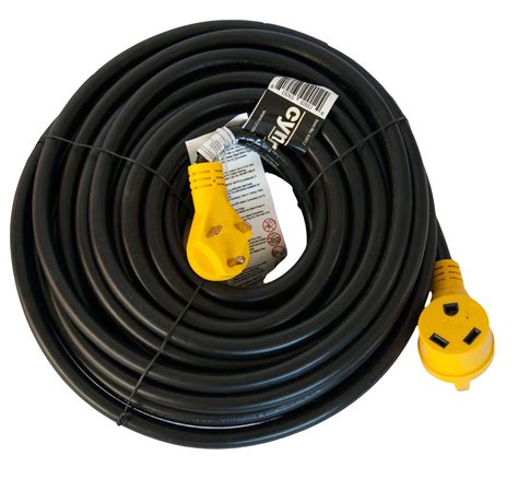 30 Amp Cynder RV Power Extension Cord 50' ft Yellow w/ Handle