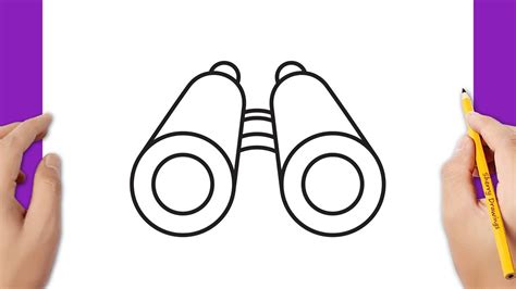 How to draw binoculars - YouTube