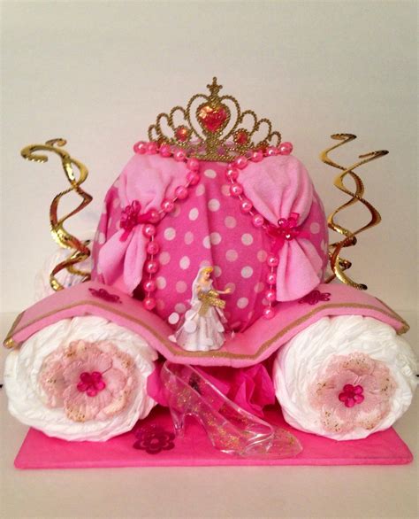 Cinderella Diaper Cake Princess Diaper Cake (With images) | Princess ...