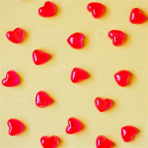 Valentines day background with heart shape candy 12805305 Stock Photo ...