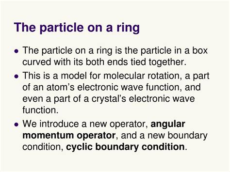 PPT - Lecture 11 Particle on a ring PowerPoint Presentation, free ...