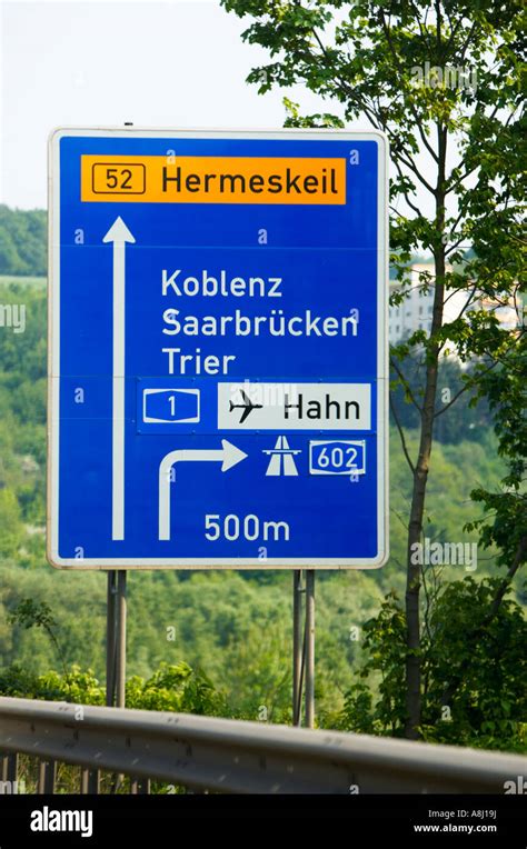 German autobahn direction road signs Germany Europe Stock Photo - Alamy