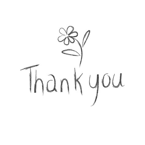 Thank You Hand Lettering. Thank you poster with flower on white background. Vector paper ...