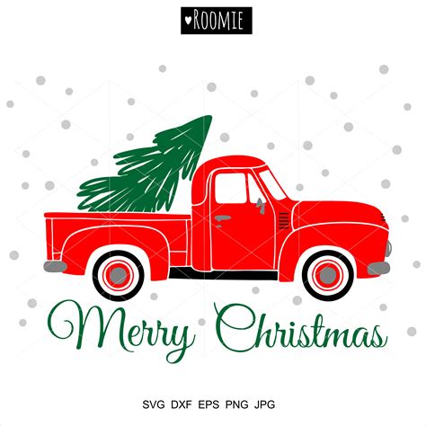 Christmas Red old truck svg, Christmas tree SVG Farm Fresh s | Inspire Uplift