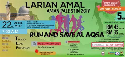 LARIAN AMAL AMAN PALESTIN 2017 5K – Jom Kita Lari