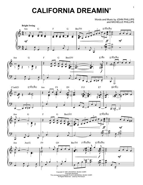 California Dreamin' | Sheet Music Direct