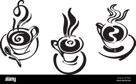 cup of black coffee, logo for coffee shop, cafe, coffee, black, color, logotype, logo, symbol ...
