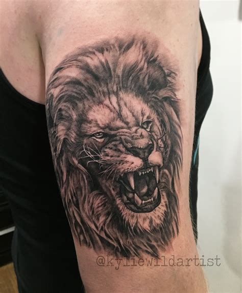 Roaring Lion tattoo on arm by Kylie Wild Heslop, Canberra, Australia ...