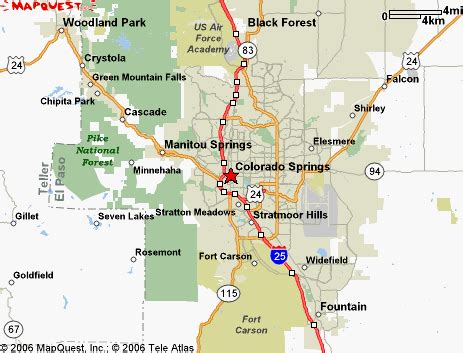 Fort Carson Area Map. Local information in the Colorado Springs and Fort Carson Army Post area.
