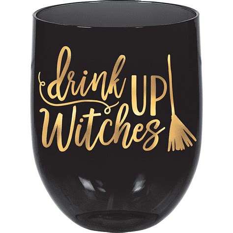 Drink Up Witches Stemless Wine Glass 15.2oz | Wine glass, Halloween wine glasses