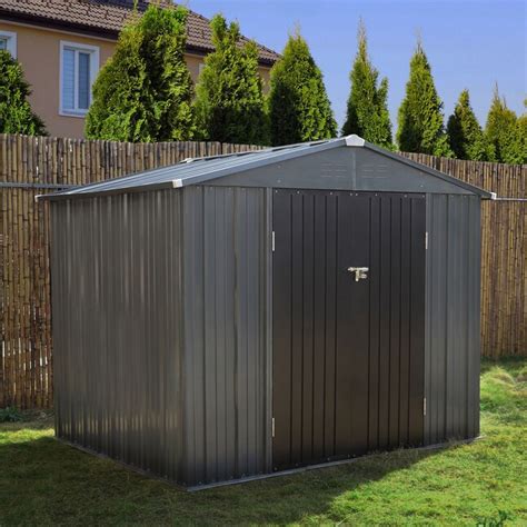 VEIKOUS 10-ft x 8-ft Metal Shed Galvanized Steel Storage Shed in the Metal Storage Sheds ...