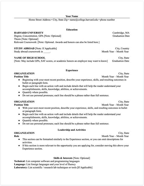 43+ Harvard Resume And Cover Letter Template Pics - Letter Template