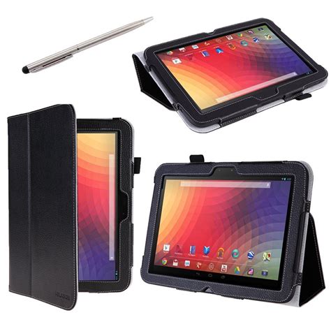 i-BLASON Google Nexus 10 inch Tablet Leather Case Cover with Stylus ...