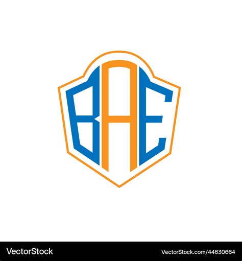 Bae abstract monogram shield logo design on white Vector Image