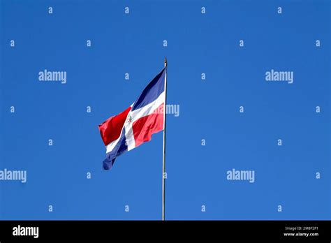 National flag of the Domincan Republic, Santo Domingo, Dominican ...