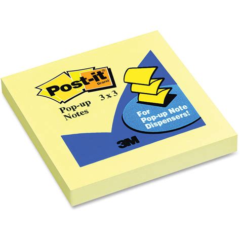 3M 3" x 3" Pop-up Post-it Note Refills, Canary, 12 pads - Walmart.com