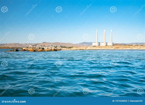 A Power Plant on Morro Bay, California. Three 450-feet-high Power Plant ...