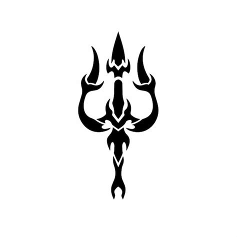 Premium Vector | Trident symbol logo tribal tattoo design stencil vector illustration