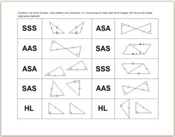Triangle Congruence Sss Vs Sas Worksheet