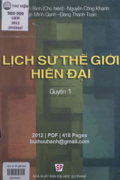 Lịch Sử Thế Giới Hiện Đại Quyển 1 (NXB Đại Học Sư Phạm 2012) - Đỗ Thanh Bình, 418 Trang | Sách ...