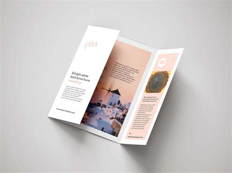 Free Single Gatefold Brochure Mockup (PSD)