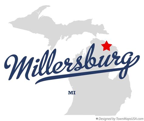 Map of Millersburg, MI, Michigan