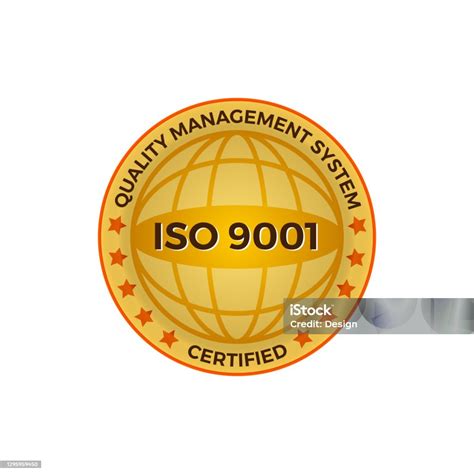 Iso 9001 Certified Golden Label Vector Illustration Iso 9001 Standard ...