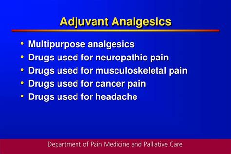 PPT - Pharmacotherapy of Pain: Adjuvant Analgesics PowerPoint ...