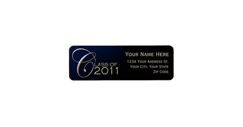 Dark Blue Graduation Return Address Labels | Zazzle