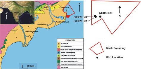 Simplified geologic map of the area and location of wells (GERMI #1 ...