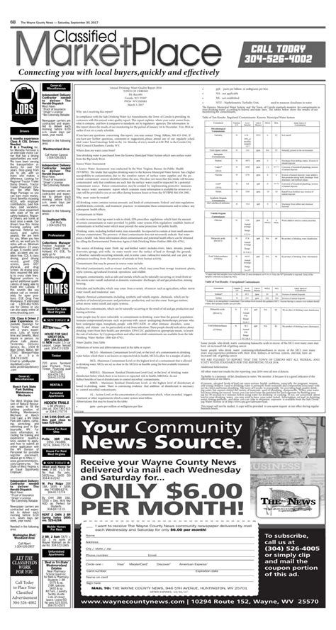 September 30, 2017 Classifieds | Wc Classifieds | herald-dispatch.com